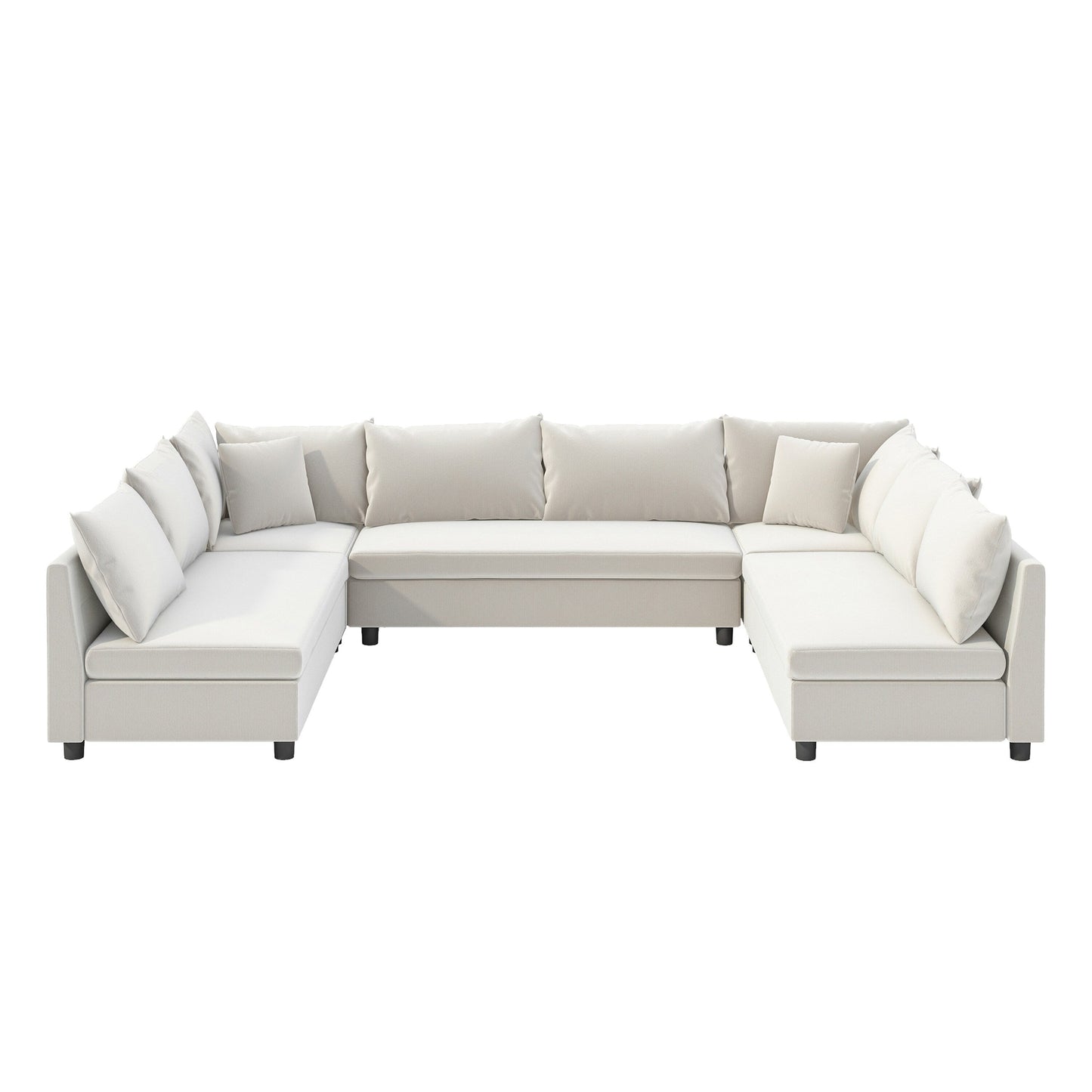 Canapé sectionnel, ensemble de canapé réversible en chenille en forme de U, combinaison libre, canapé convertible surdimensionné 8 places