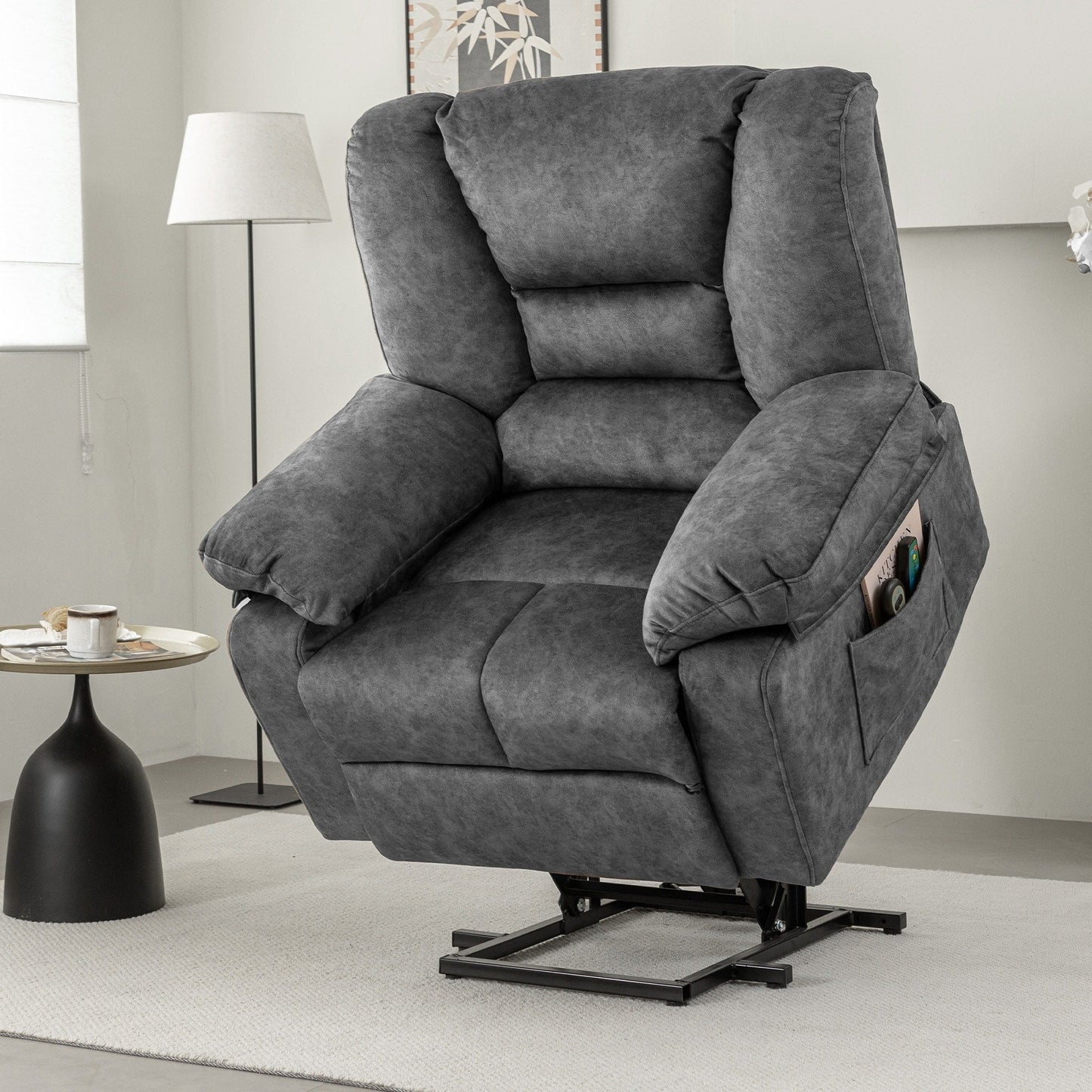 Fauteuil inclinable électrique adapté aux personnes âgées avec massage multimode, chauffage lombaire, positions réglables et assemblage rapide