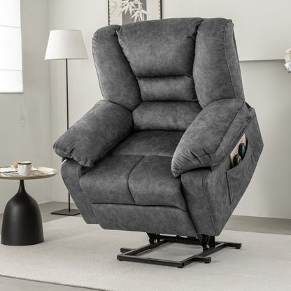 Fauteuil inclinable électrique adapté aux personnes âgées avec massage multimode, chauffage lombaire, positions réglables et assemblage rapide
