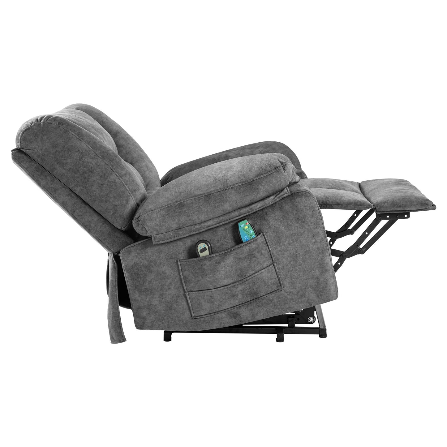 Fauteuil inclinable électrique adapté aux personnes âgées avec massage multimode, chauffage lombaire, positions réglables et assemblage rapide