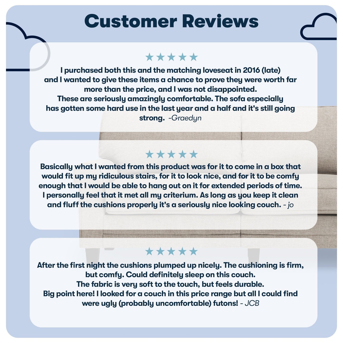 Canapé Serta Copenhagen 73 à accoudoirs roulés, polyester facile d'entretien, dossier moelleux, coussins d'assise à ressorts ensachés