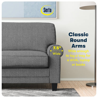 Canapé Serta Copenhagen 73 à accoudoirs roulés, polyester facile d'entretien, dossier moelleux, coussins d'assise à ressorts ensachés