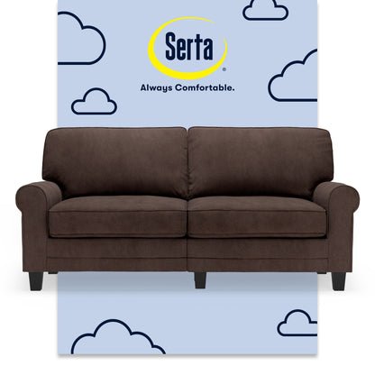 Canapé Serta Copenhagen 73 à accoudoirs roulés, polyester facile d'entretien, dossier moelleux, coussins d'assise à ressorts ensachés