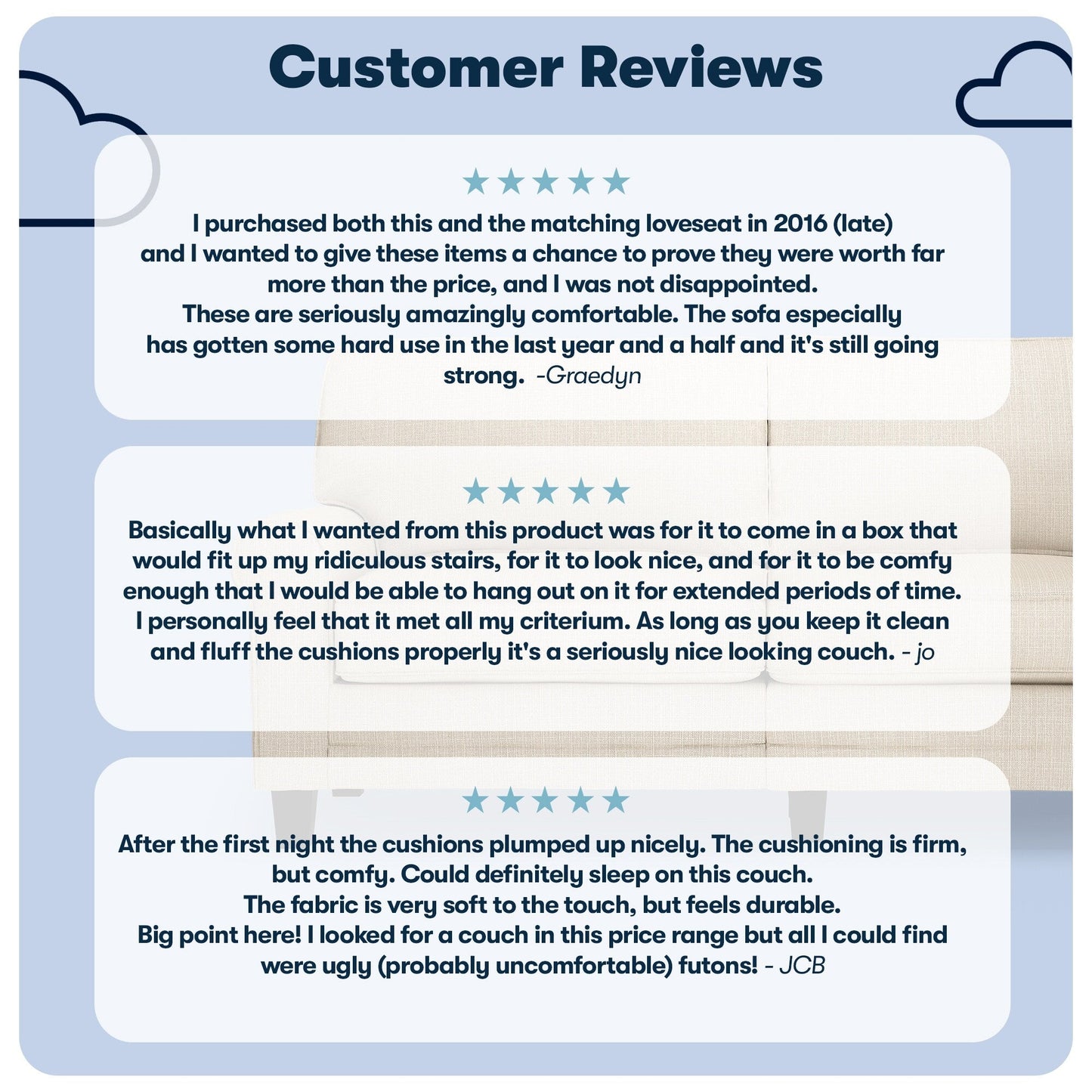 Canapé Serta Copenhagen 73 à accoudoirs roulés, polyester facile d'entretien, dossier moelleux, coussins d'assise à ressorts ensachés