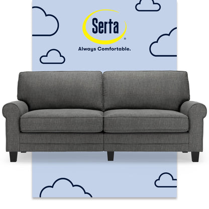 Canapé Serta Copenhagen 78 à accoudoirs roulés, polyester facile d'entretien, dossier moelleux, coussins d'assise à ressorts ensachés