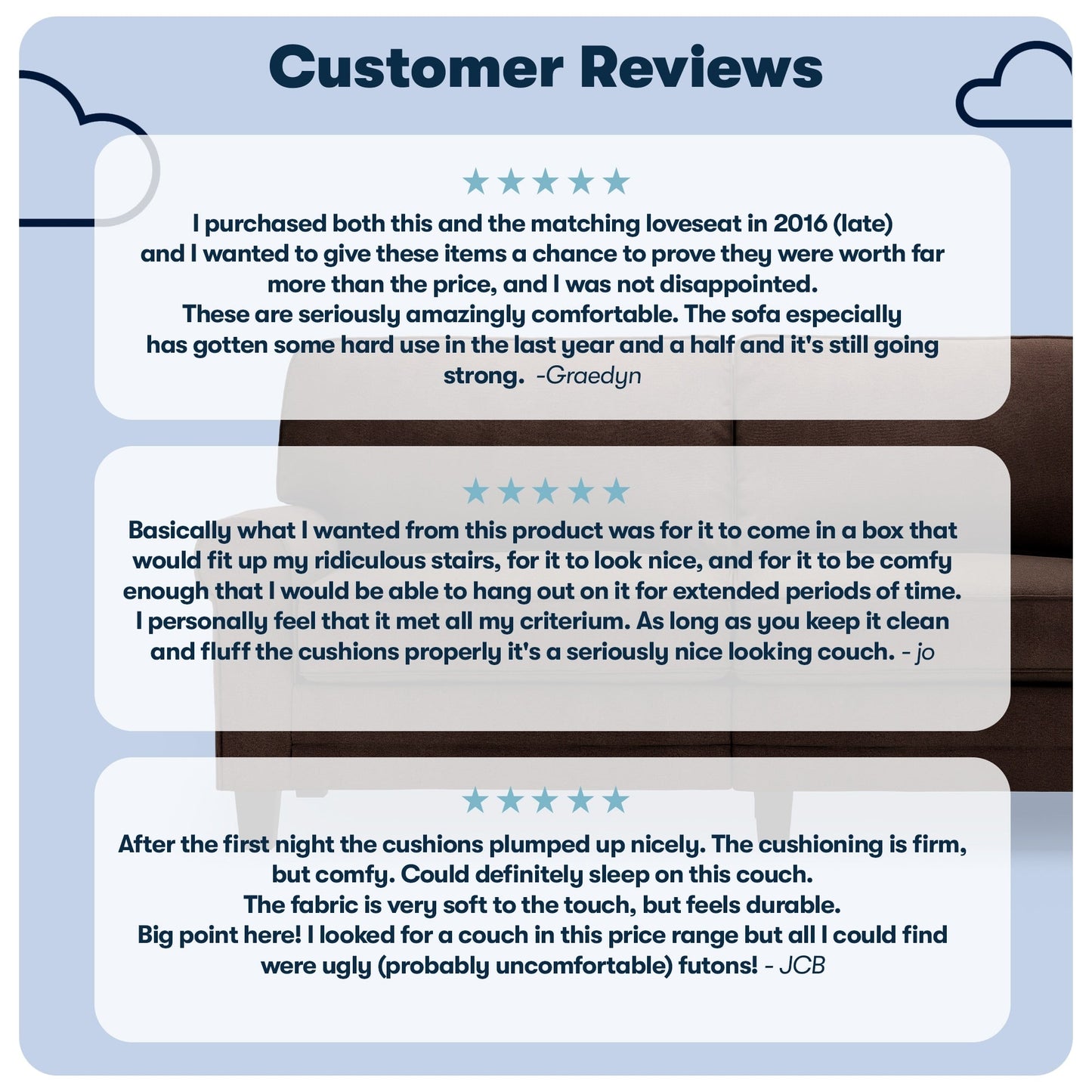 Canapé Serta Copenhagen 78 à accoudoirs roulés, polyester facile d'entretien, dossier moelleux, coussins d'assise à ressorts ensachés