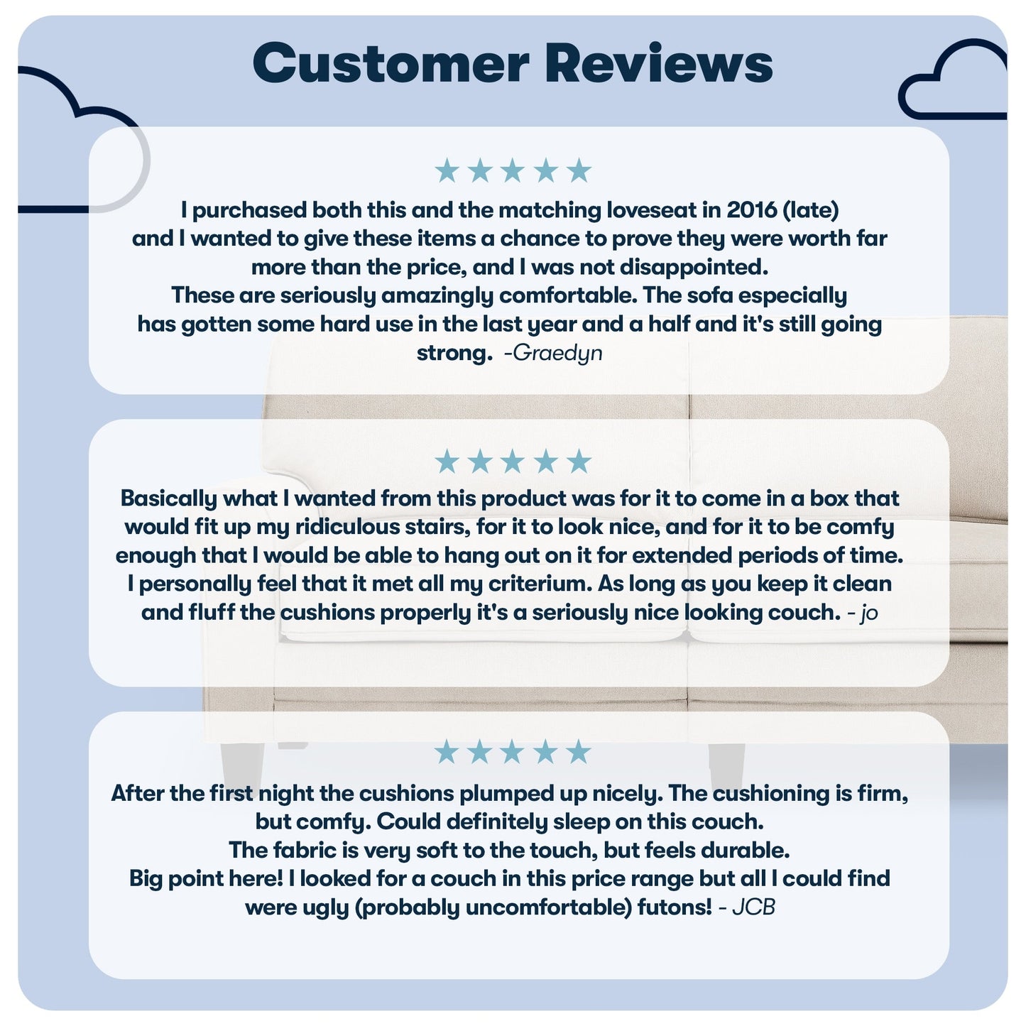 Canapé Serta Copenhagen 78 à accoudoirs roulés, polyester facile d'entretien, dossier moelleux, coussins d'assise à ressorts ensachés