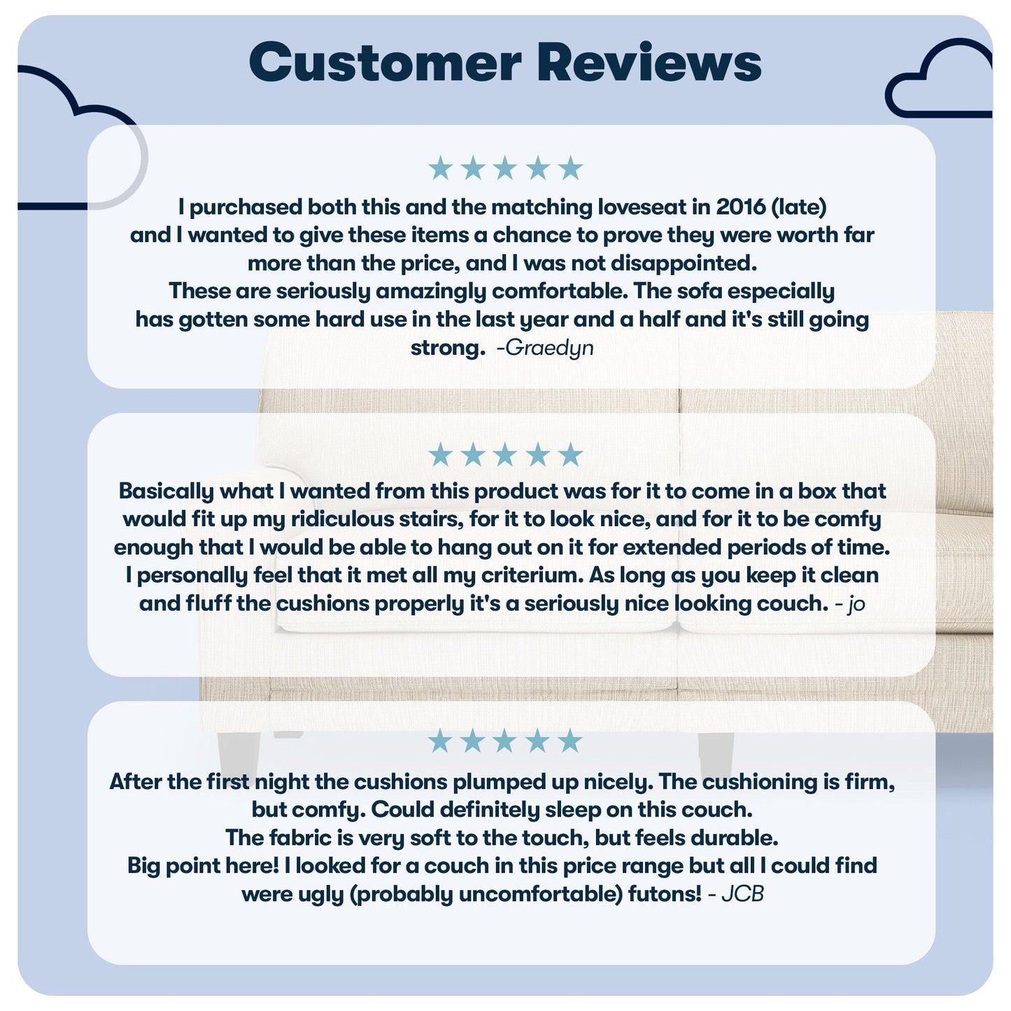 Canapé Serta Copenhagen 78 à accoudoirs roulés, polyester facile d'entretien, dossier moelleux, coussins d'assise à ressorts ensachés