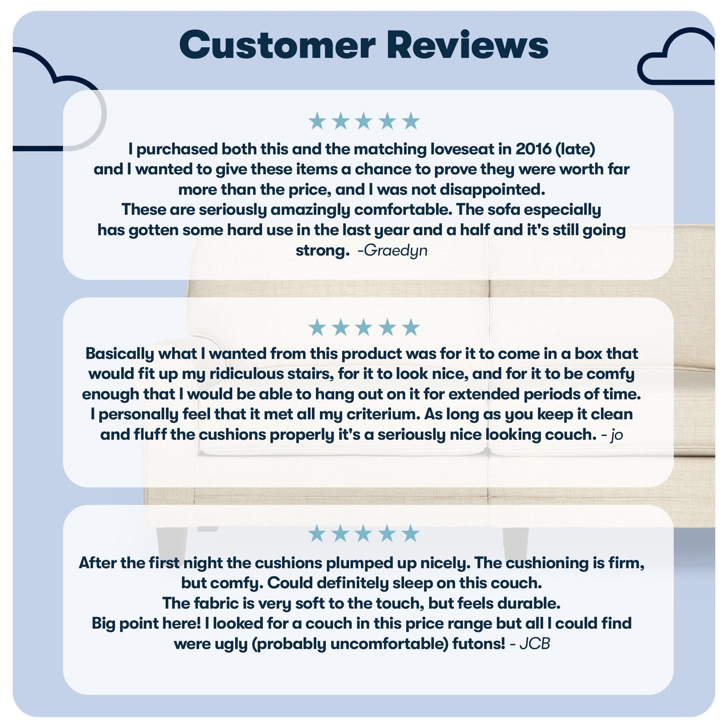 Canapé Serta Copenhagen 78 à accoudoirs roulés, polyester facile d'entretien, dossier moelleux, coussins d'assise à ressorts ensachés