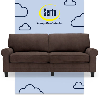 Canapé Serta Copenhagen 78 à accoudoirs roulés, polyester facile d'entretien, dossier moelleux, coussins d'assise à ressorts ensachés