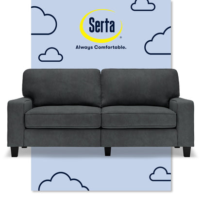 Canapé Serta Palisades 73 avec accoudoirs droits, polyester facile d'entretien, dossier moelleux et coussins d'assise à ressorts ensachés