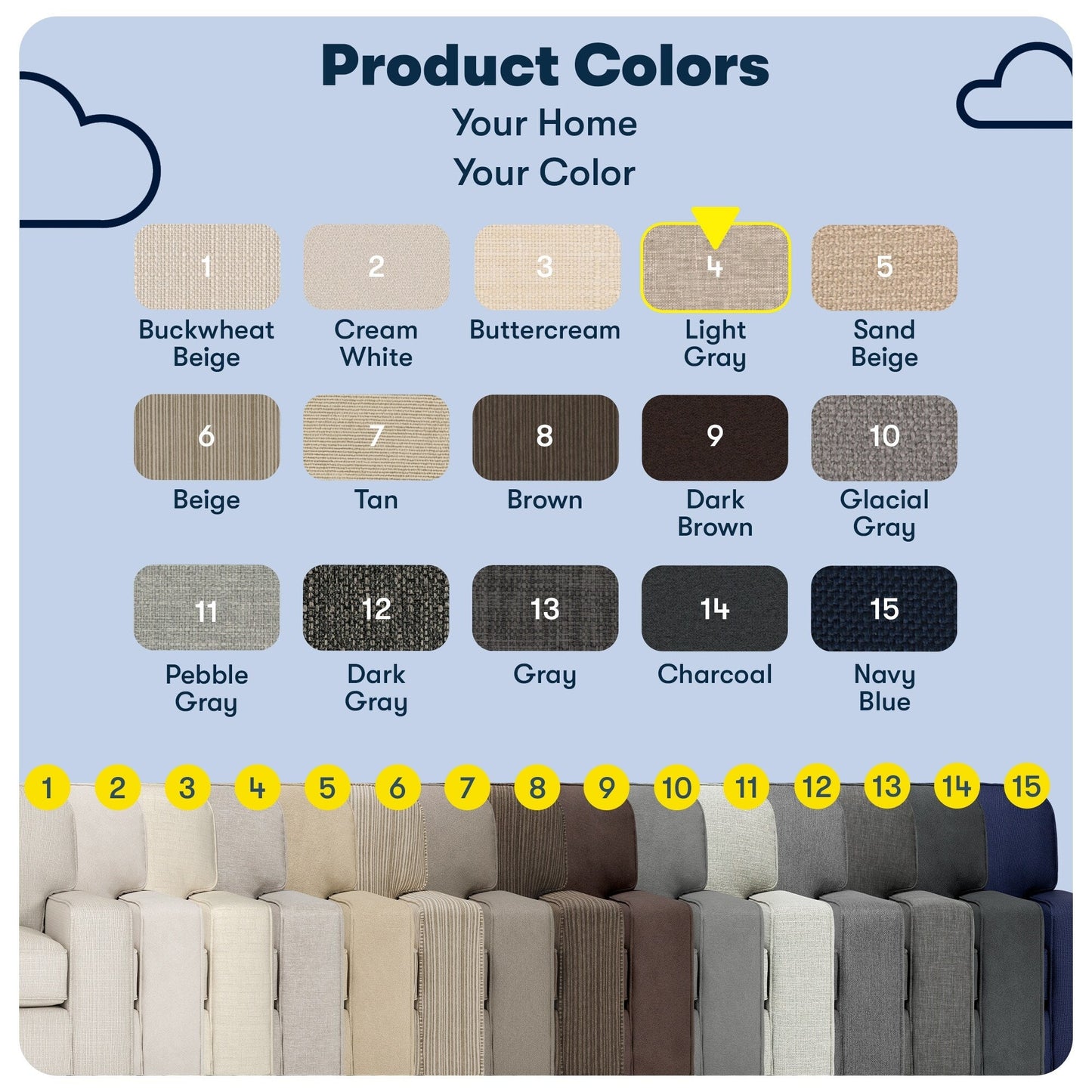 Canapé Serta Palisades 73 avec accoudoirs droits, polyester facile d'entretien, dossier moelleux et coussins d'assise à ressorts ensachés