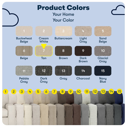 Canapé Serta Palisades 73 avec accoudoirs droits, polyester facile d'entretien, dossier moelleux et coussins d'assise à ressorts ensachés