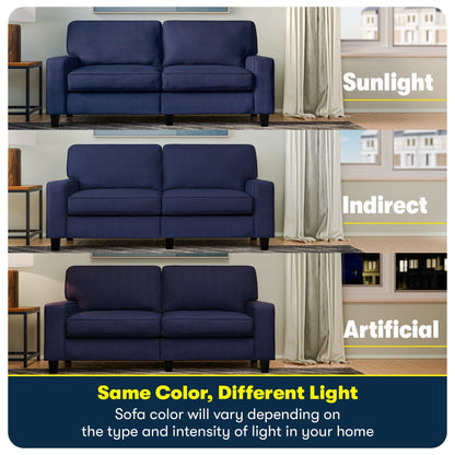 Canapé Serta Palisades 73 avec accoudoirs droits, polyester facile d'entretien, dossier moelleux et coussins d'assise à ressorts ensachés