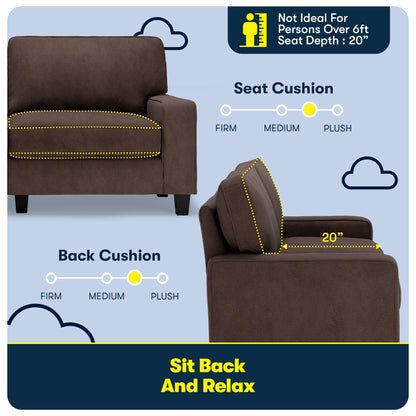 Canapé Serta Palisades 73 avec accoudoirs droits, polyester facile d'entretien, dossier moelleux et coussins d'assise à ressorts ensachés