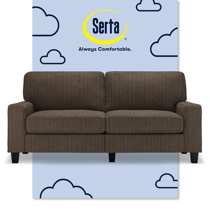 Canapé Serta Palisades 73 avec accoudoirs droits, polyester facile d'entretien, dossier moelleux et coussins d'assise à ressorts ensachés