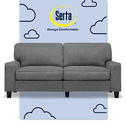 Canapé Serta Palisades 73 avec accoudoirs droits, polyester facile d'entretien, dossier moelleux et coussins d'assise à ressorts ensachés