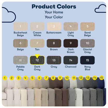 Canapé Serta Palisades 73 avec accoudoirs droits, polyester facile d'entretien, dossier moelleux et coussins d'assise à ressorts ensachés