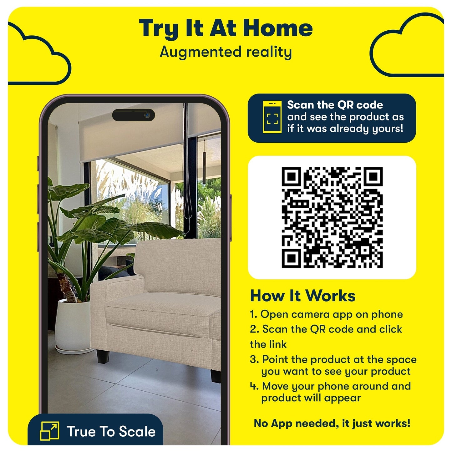 Canapé Serta Palisades 73 avec accoudoirs droits, polyester facile d'entretien, dossier moelleux et coussins d'assise à ressorts ensachés