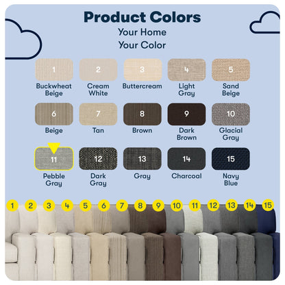 Canapé Serta Palisades 73 avec accoudoirs droits, polyester facile d'entretien, dossier moelleux et coussins d'assise à ressorts ensachés