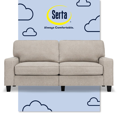 Canapé Serta Palisades 73 avec accoudoirs droits, polyester facile d'entretien, dossier moelleux et coussins d'assise à ressorts ensachés