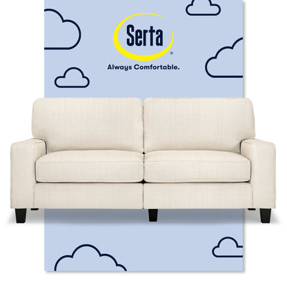 Canapé Serta Palisades 73 avec accoudoirs droits, polyester facile d'entretien, dossier moelleux et coussins d'assise à ressorts ensachés