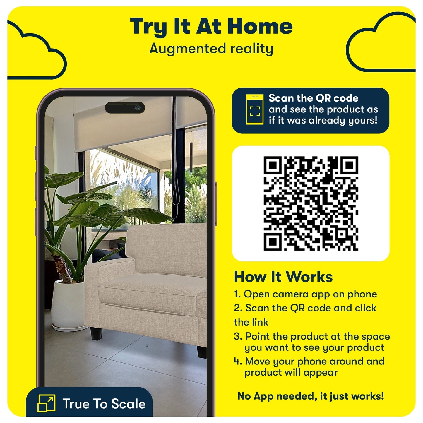 Canapé Serta Palisades 73 avec accoudoirs droits, polyester facile d'entretien, dossier moelleux et coussins d'assise à ressorts ensachés