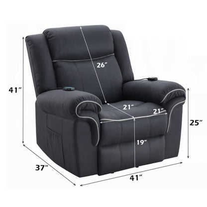 Fauteuil releveur et inclinable Seru Power Motion, massage chauffant, gris foncé