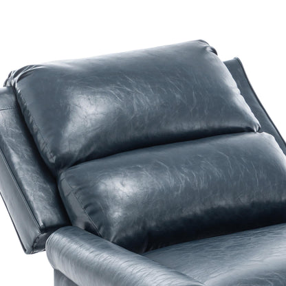 Fauteuil inclinable en cuir PU et lin à tête de clou du milieu du siècle