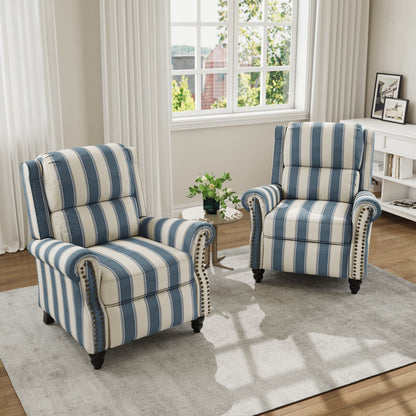 Fauteuil inclinable en cuir PU et lin à tête de clou du milieu du siècle