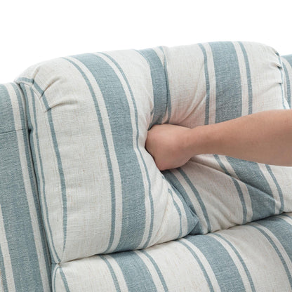 Fauteuil inclinable en cuir PU et lin à tête de clou du milieu du siècle