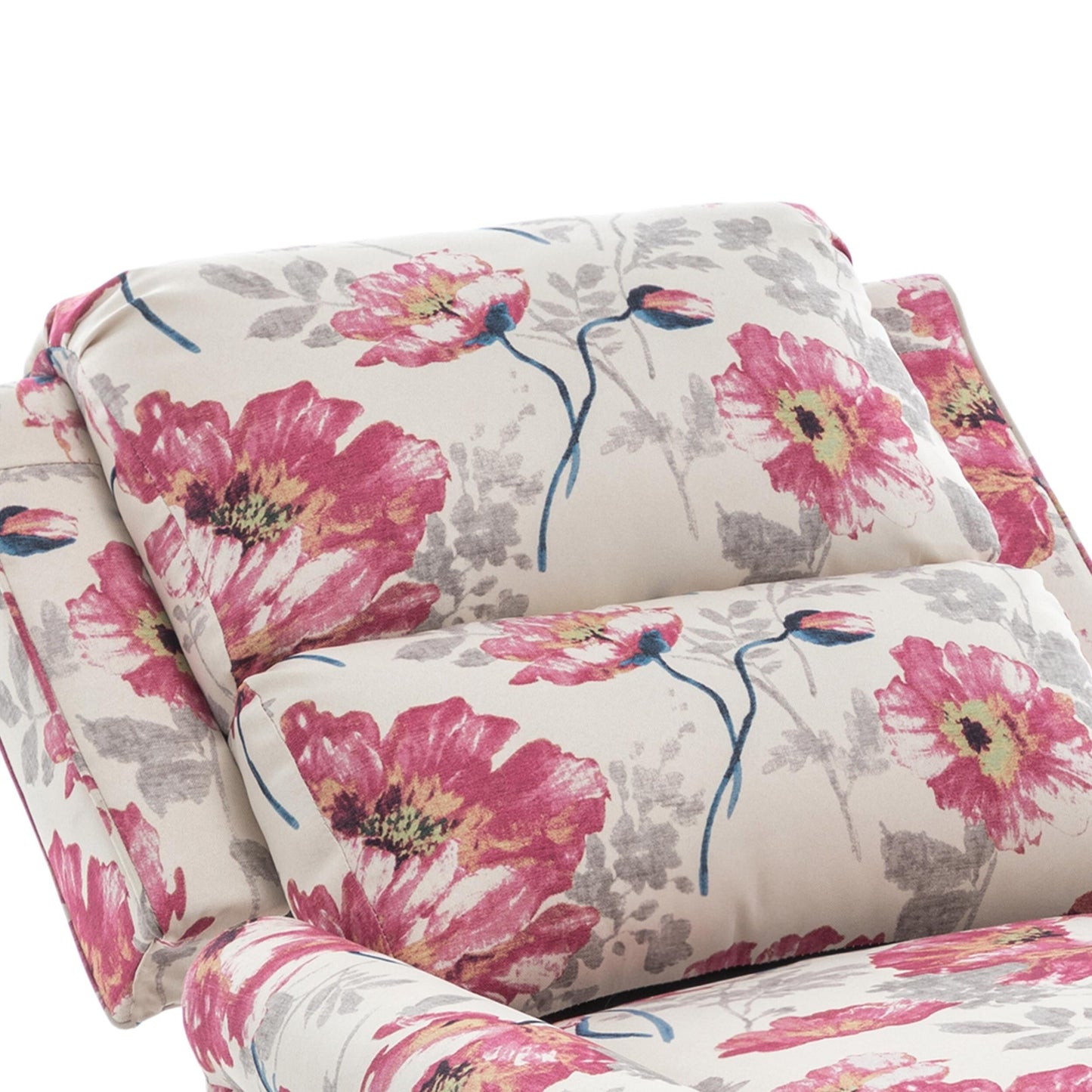 Fauteuil inclinable en cuir PU et lin à tête de clou du milieu du siècle