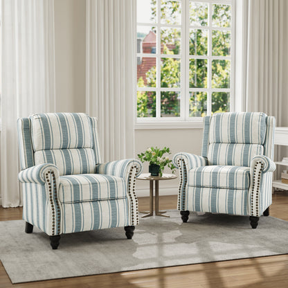 Fauteuil inclinable en cuir PU et lin à tête de clou du milieu du siècle