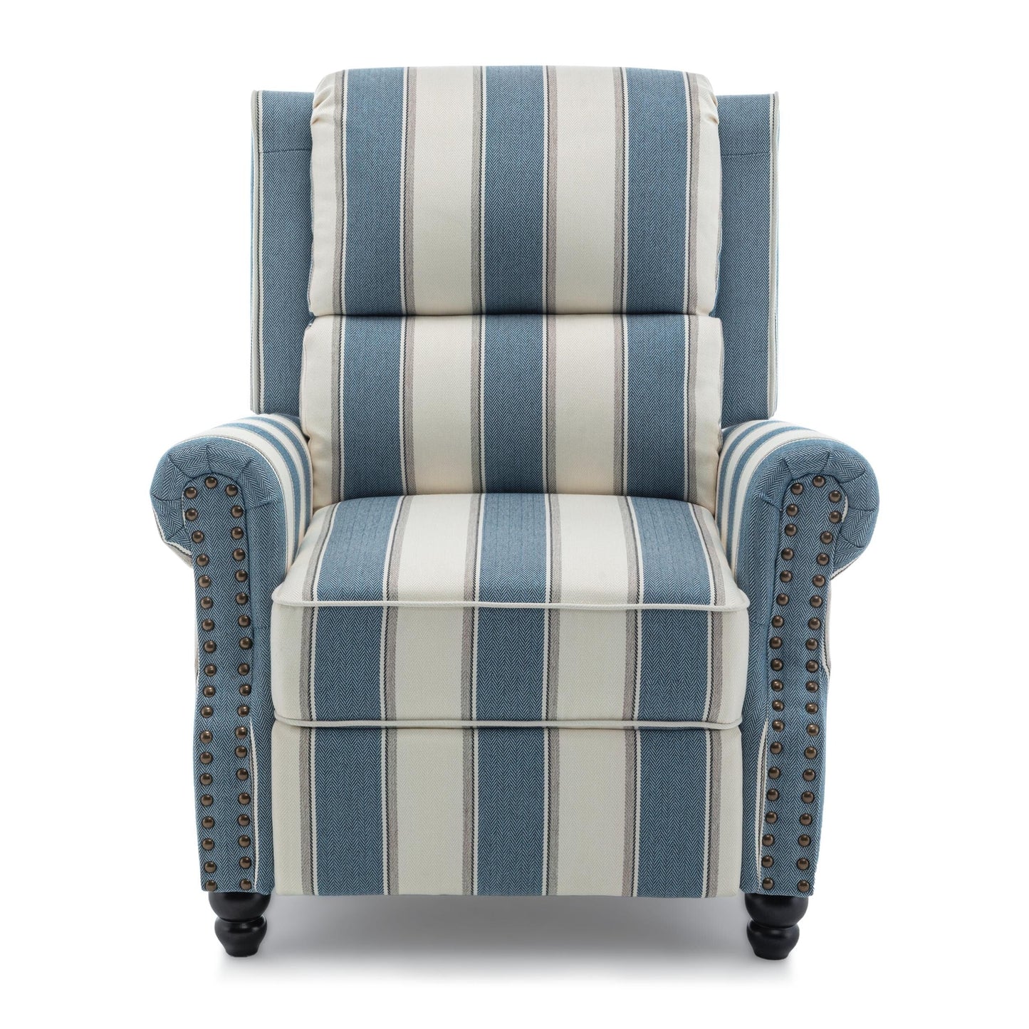 Fauteuil inclinable en cuir PU et lin à tête de clou du milieu du siècle