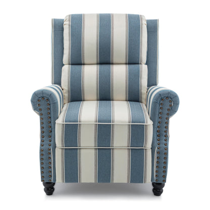 Fauteuil inclinable en cuir PU et lin à tête de clou du milieu du siècle