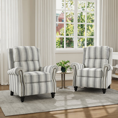 Fauteuil inclinable en cuir PU et lin à tête de clou du milieu du siècle