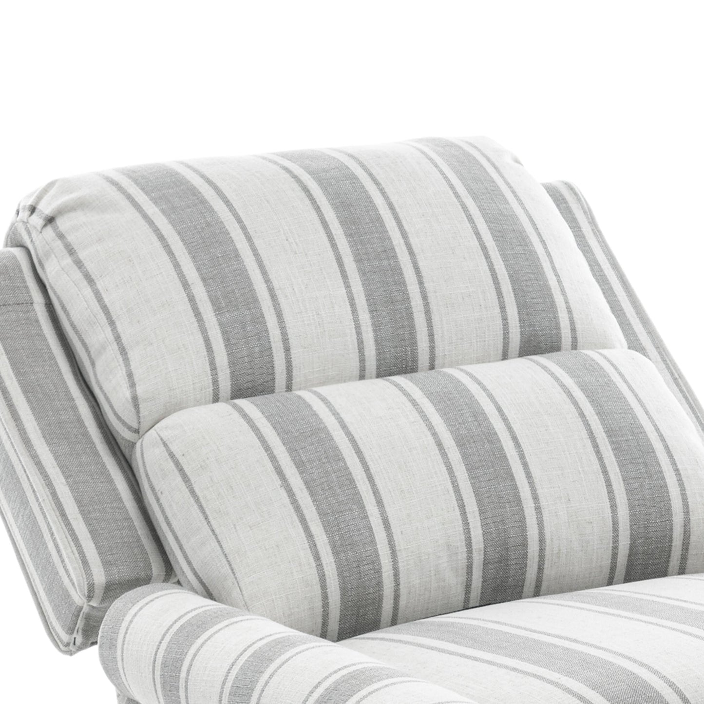 Fauteuil inclinable en cuir PU et lin à tête de clou du milieu du siècle