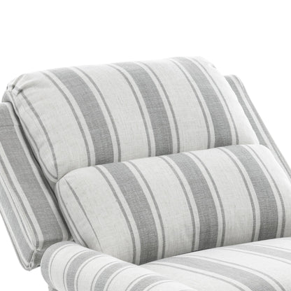 Fauteuil inclinable en cuir PU et lin à tête de clou du milieu du siècle