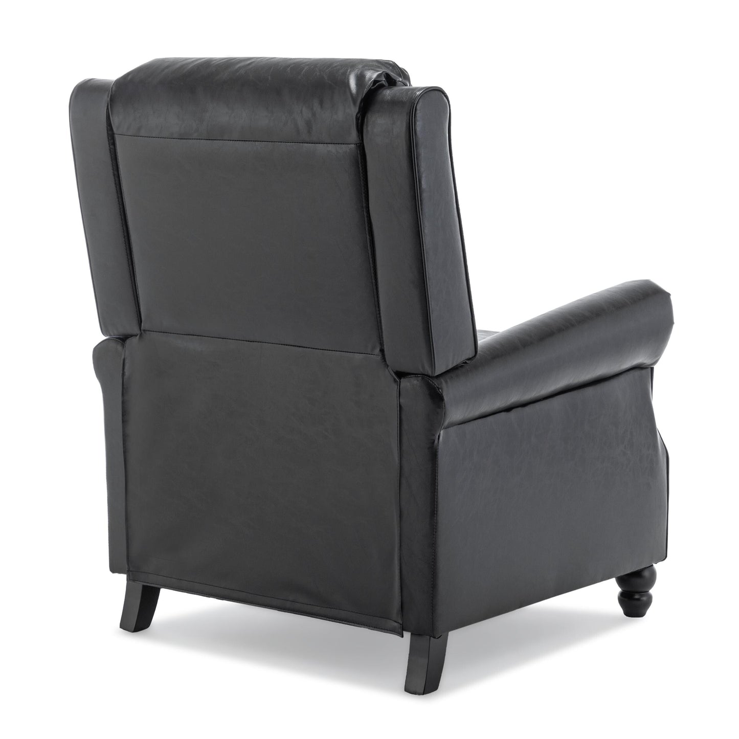 Fauteuil inclinable en cuir PU et lin à tête de clou du milieu du siècle