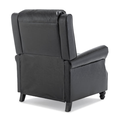 Fauteuil inclinable en cuir PU et lin à tête de clou du milieu du siècle