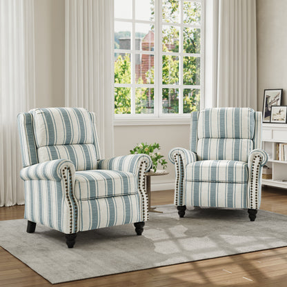 Fauteuil inclinable en cuir PU et lin à tête de clou du milieu du siècle