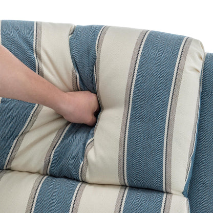 Fauteuil inclinable en cuir PU et lin à tête de clou du milieu du siècle