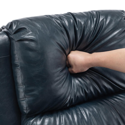 Fauteuil inclinable en cuir PU et lin à tête de clou du milieu du siècle