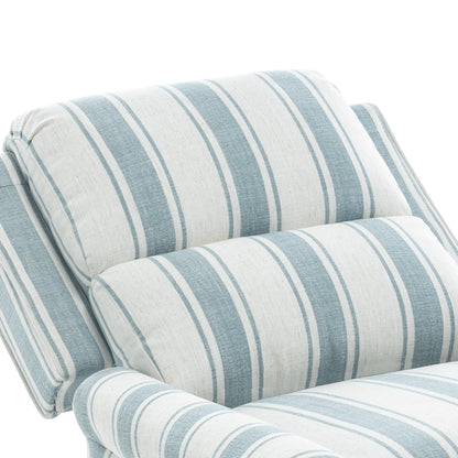 Fauteuil inclinable en cuir PU et lin à tête de clou du milieu du siècle