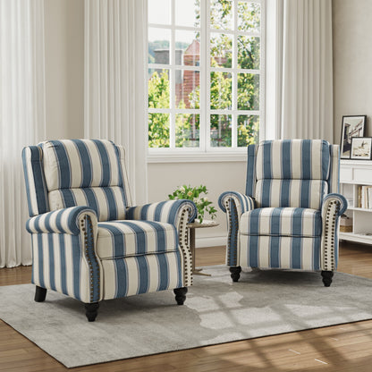 Fauteuil inclinable en cuir PU et lin à tête de clou du milieu du siècle