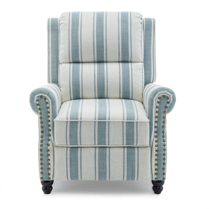 Fauteuil inclinable en cuir PU et lin à tête de clou du milieu du siècle