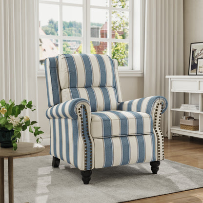 Fauteuil inclinable en cuir PU et lin à tête de clou du milieu du siècle