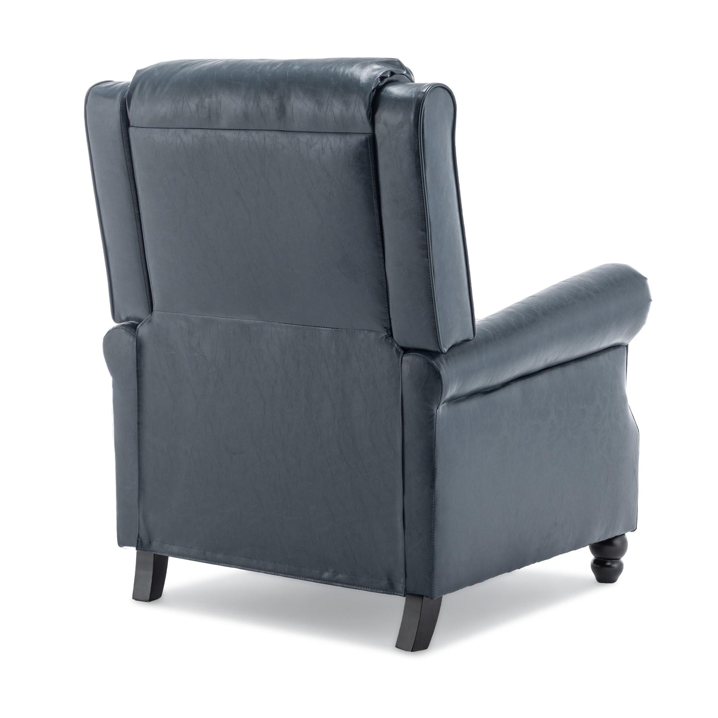 Fauteuil inclinable en cuir PU et lin à tête de clou du milieu du siècle