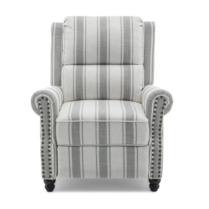 Fauteuil inclinable en cuir PU et lin à tête de clou du milieu du siècle