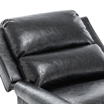 Fauteuil inclinable en cuir PU et lin à tête de clou du milieu du siècle